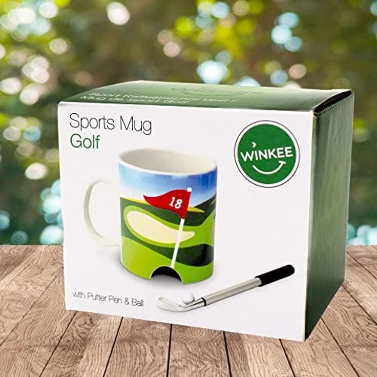 Winkee Becher Sport Kaffeebecher Golf, Keramik, ca. Ø 8 x 10 cm, für ca. 300 ml – Bild 3
