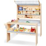 Pinolino 'Lucy' Marktstand, geeignet für Kinder von 2-8 Jahren, Kiefer / MDF, natur / grau, 107 x 95 x 127 cm