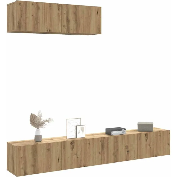 3 pcs TV-Wandschrank, TV Hängeboard Hängeschrank Artisan-Eiche 100x30x30 cm Holzwerkstoff
