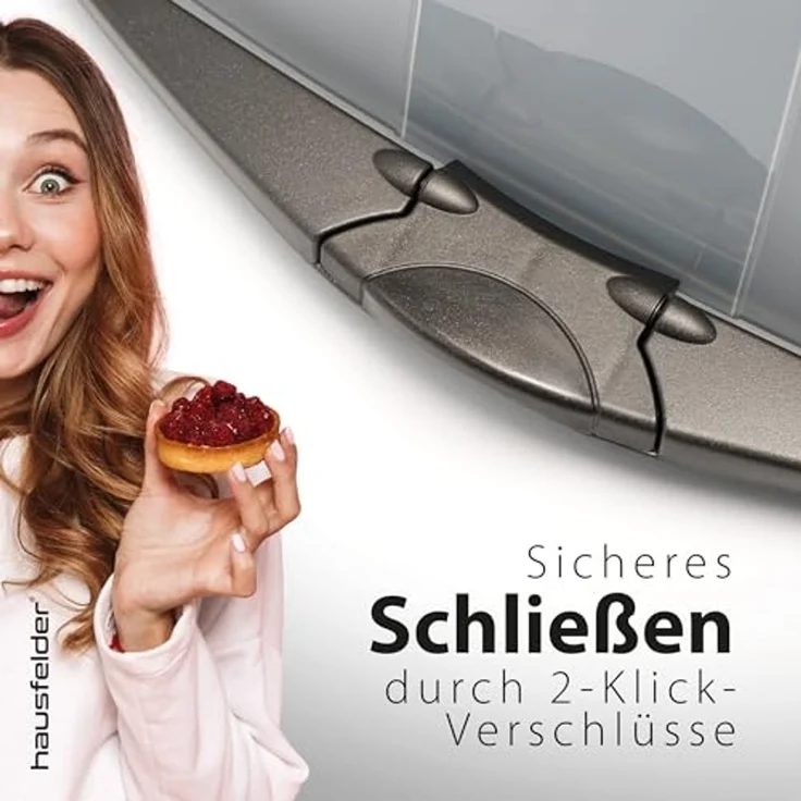 Hausfelder Kuchentransportbox Kuchen Transportbox quadratisch, 28,5 x 28,5 x 13,5 cm, Kunststoff, (Set, 1-tlg, 1 Box), Transportbox mit Deckel, spülmaschinenfest, BPA-frei – Bild 5