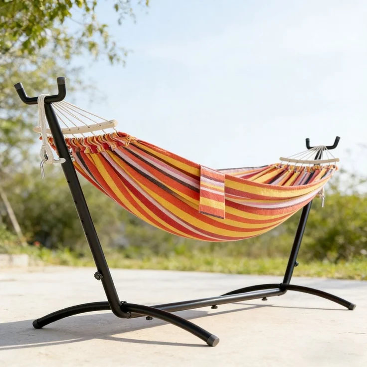 Mondeer Hängemattengestell Gartenhängematte, (Doppelhängematte), 6 Höhen verstellbar, mit Gestell bis 270kg – Bild 1