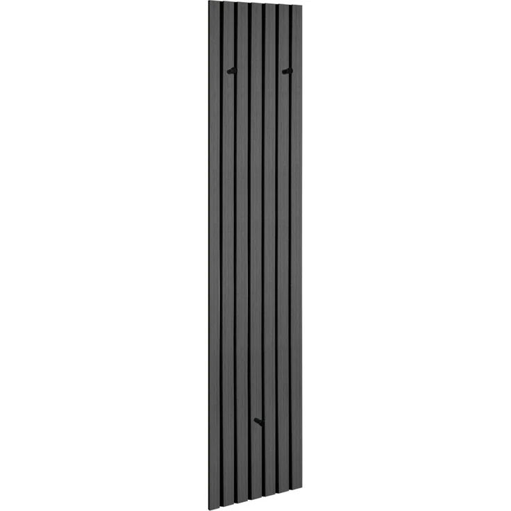 XORA 'GRACE' Garderobenleiste Akustik-Paneel-Optik schmal, MDF anthrazit, 25 x 160 cm, 3 Haken – Bild 1
