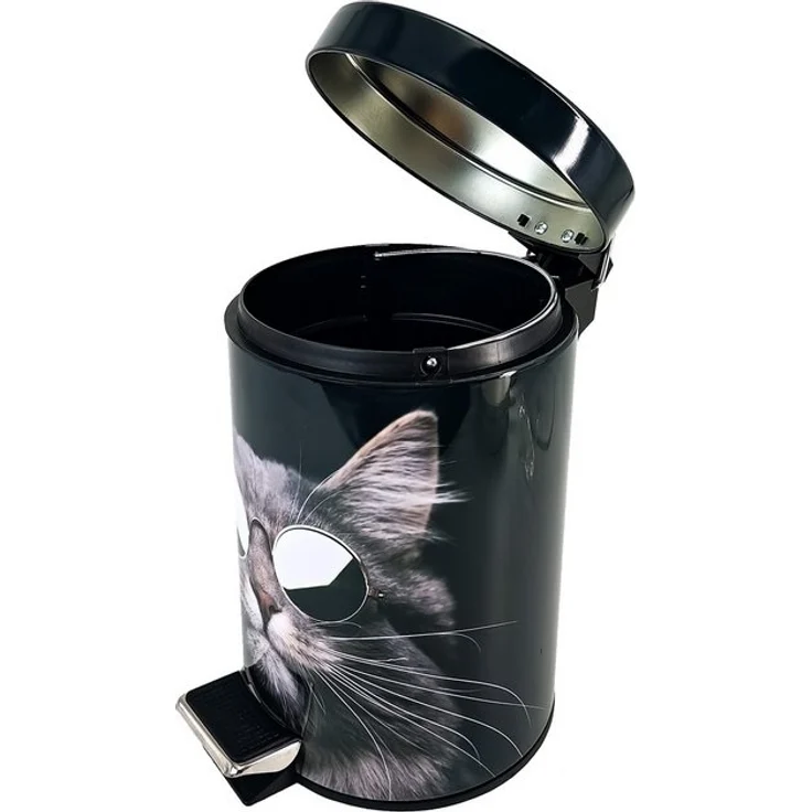 Sanilo Kosmetikeimer Cool Cat, 3 Liter, Bad Mülleimer mit Absenkautomatik & Innenbehälter – Bild 4