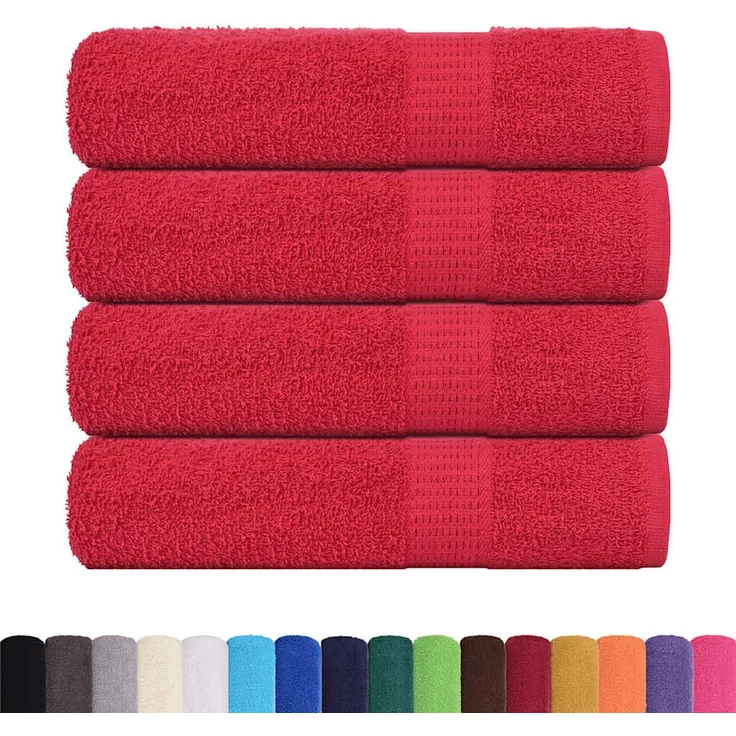 vidaXL Badetücher FROGN 4 Stk. Rot 100x150 cm 360 g/m² 136933 – Bild 2