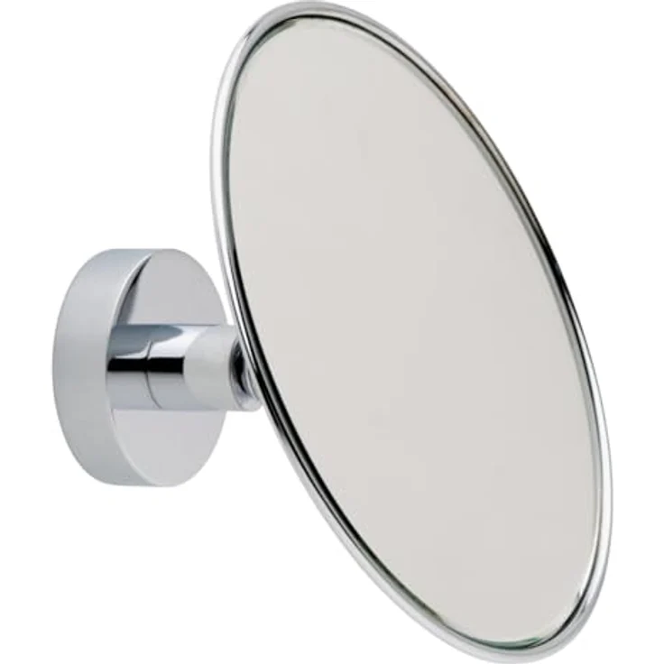 tesa Schminkspiegel Kosmetikspiegel Visioon - runder Badezimmer Schminkspiegel (Komplett-Set, 1-St, Inkl. Powerkit Montagezubehör - enthält Klebelösung und Adapter), 3-fache Vergrößerung - Wandmontage ohne Bohren - 14 cm - Silber – Bild 2