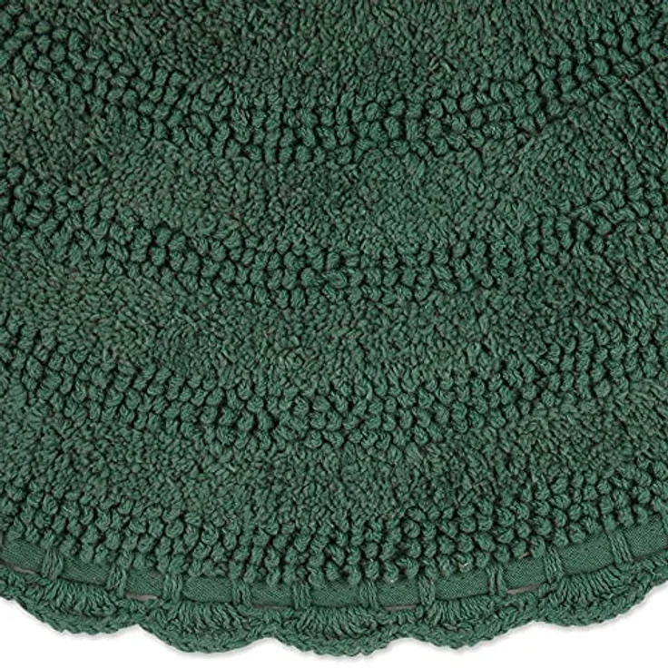 DII Crochet Collection Wende-Badematte, rund, 69,8 cm Durchmesser, Dunkelgrün. – Bild 5