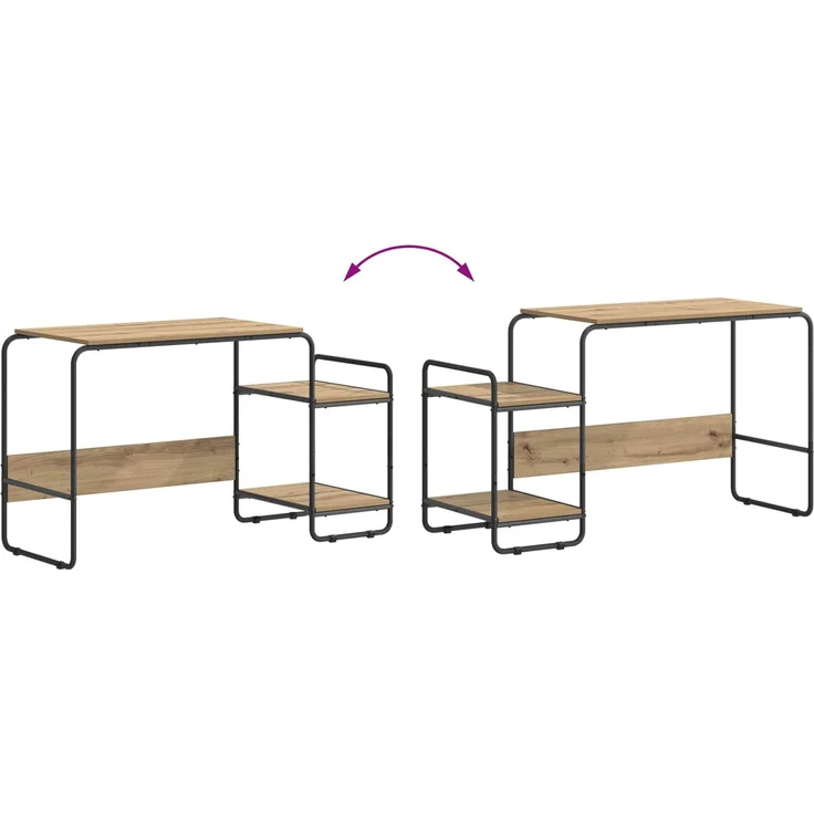 vidaXL Schreibtisch mit Stauraum Artisan-Eiche 131,5 x 50 x 75,5 cm 8008055 – Bild 7