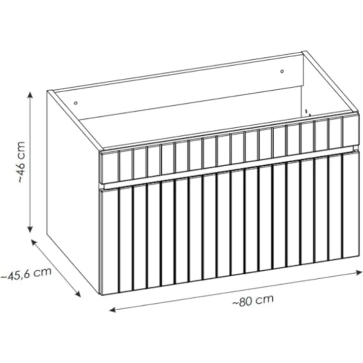 Vente-unique - SATARA Waschbeckenmöbel Holz, Platte Puderrosa - B 46 cm x H 46 cm x L 80 cm – Bild 3