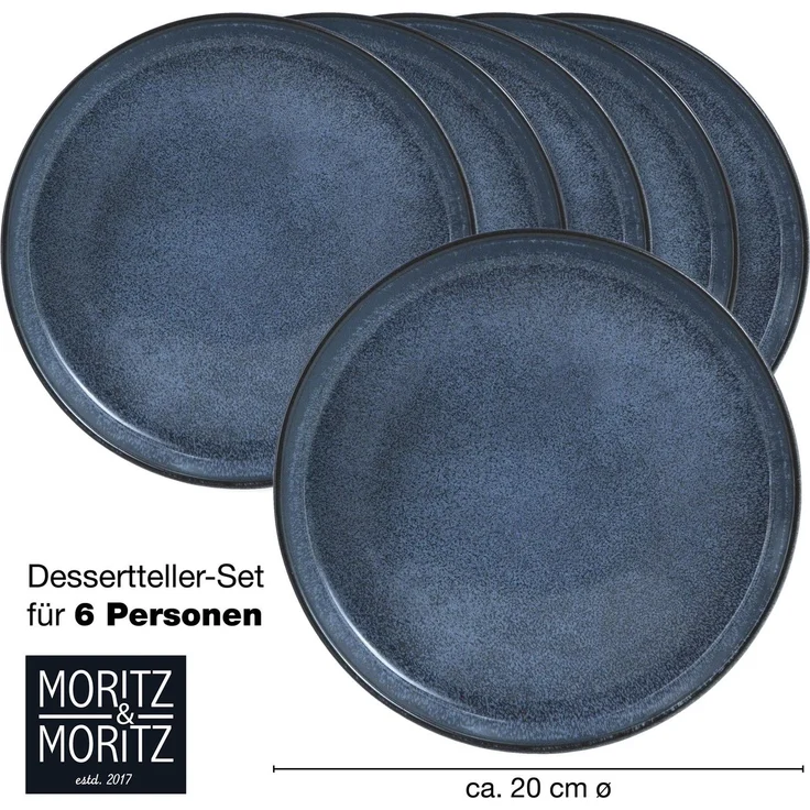 Moritz & Moritz VIDA 6tlg Dessertteller Blau – Bild 5