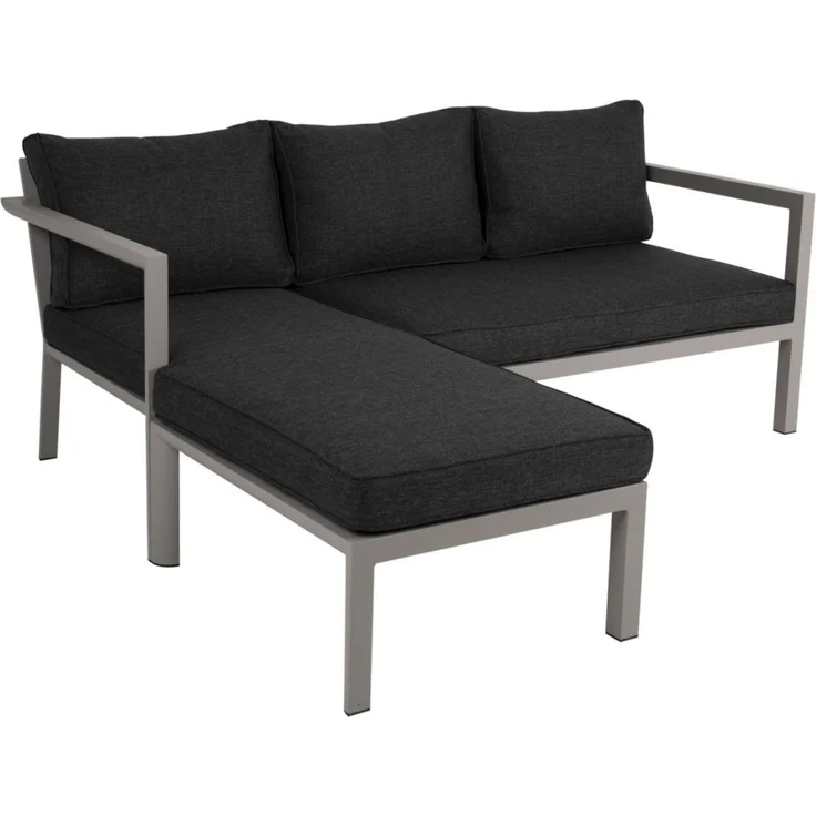 Gartenecksofa Delia mit Kissen aus Aluminium und Olefin-Stoff, modern, beige, für 2–3 Personen – Bild 1