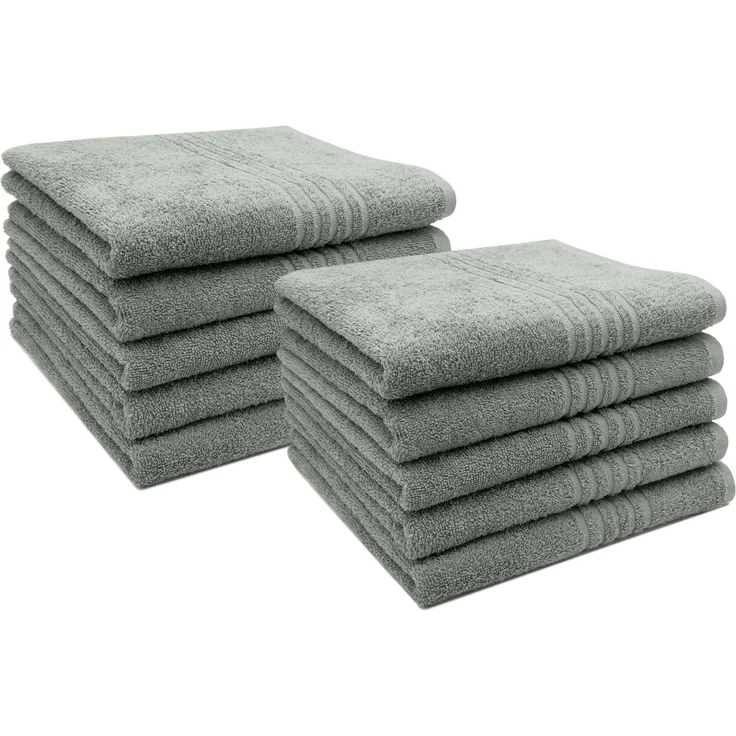 ZOLLNER Handtuch 10er Set, Baumwolle, 50x100 cm, grau – Bild 1