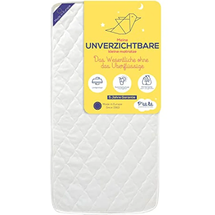 P'tit Lit - Unentbehrliche Babymatratze - 60x120 cm - Klimatisiert: 1 Sommerseite / 1 Winterseite - Oeko Tex® – Bild 3