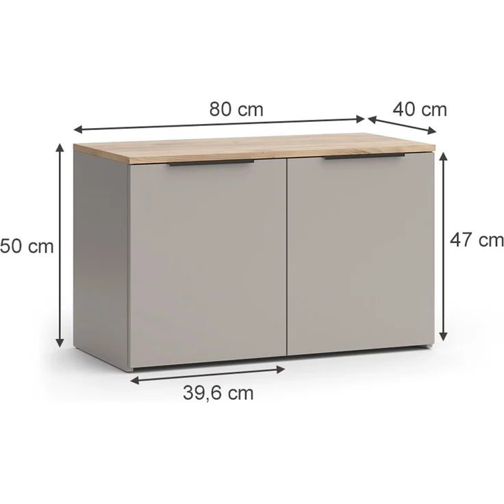 Wohnwand Wido Greige 2 Teile Vicco – Bild 2