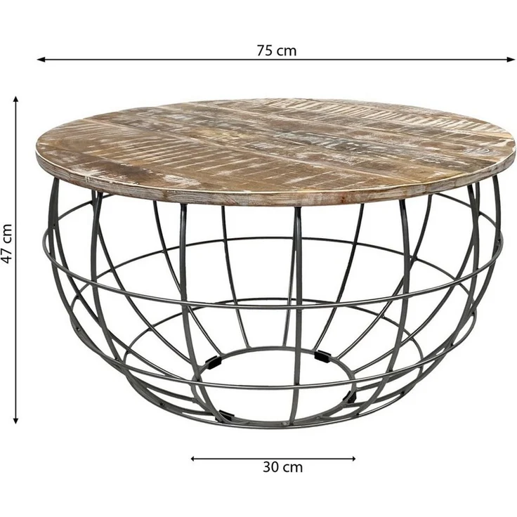 Amagohome Beistelltisch Couchtisch rund ø55/60/65/75cm Beistelltisch Industrie Style Metall Ge – Bild 3