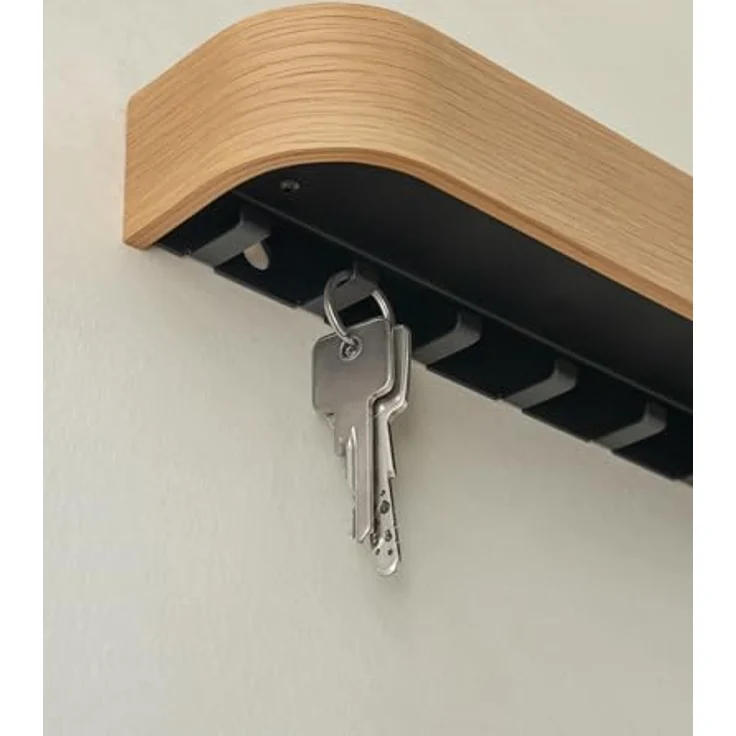 Kazai. Schlüsselbrett 'Toke' | Minimalistisches Schlüsselhaken-Design aus Berlin | Moderner Schlüsselhalter mit Ablage aus Holz | Schlüsselregal als Flur Möbel für die Wand | Eiche – Bild 6