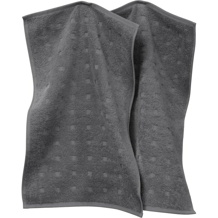 Möve Gästehandtuch Gästetuch 2er-Pack "Quadretti", Frottier (2-St), Walk-Frottier Uni – Bild 1