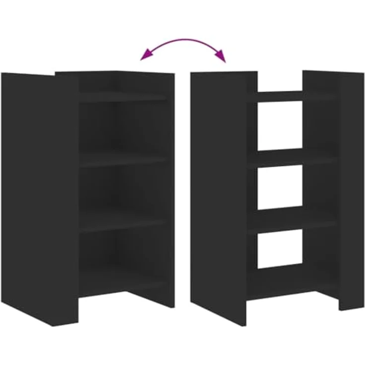 vidaXL Sideboard Schwarz 45x35x75 cm Holzwerkstoff 848382 – Bild 5