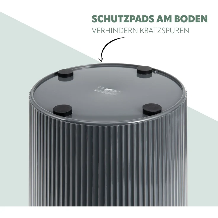 bremermann Kosmetikeimer Kosmetikeimer GAVELLO mit Schwingdeckel // Badeimer mit Rillendekor – Bild 6