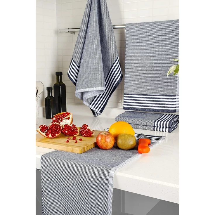 Hermia Concept 'Sevilla - Dark Blue' Handtuch-Set (5-teilig), Dunkelblau, 50 x 70 cm – Bild 2