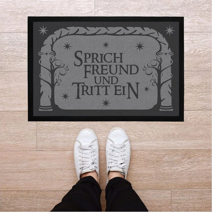 MoonWorks Fußmatte Fußmatte mit Spruch Sprich Freund und tritt ein Losungswort, rechteckig – Bild 2