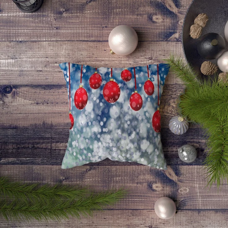 Evila Originals 'NYXMAS026' Kissenbezug, Mehrfarbig, 43 x 43 cm