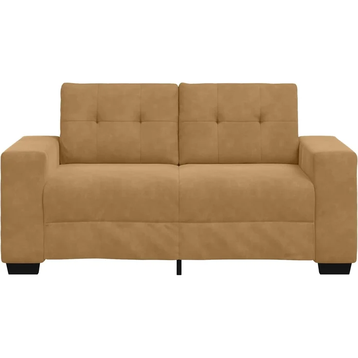 vidaXL | Zweisitzer-Sofa | mit Kissen Braun Samt 4105117 – Bild 1