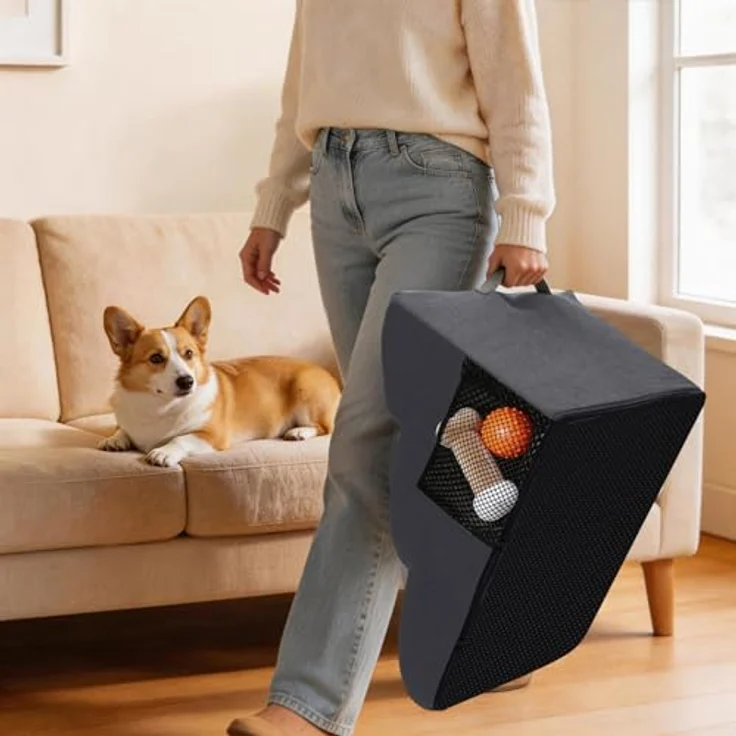 HEVOL Hundetreppe mit 3 Stufen – Hochwertige Schwamm-Hundetreppe für kleine Hunde, tragbare Haustiertreppe und Katzentreppe mit waschbarem Bezug für Sofa und Bett. Inklusive 1 Fusselrolle – Bild 6