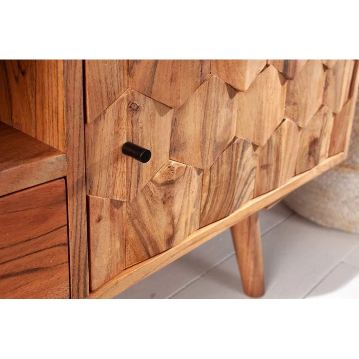 riess-ambiente Lowboard MYSTIC LIVING 140cm natur, Massivholz · TV-Schrank · Akazie · Wohnzimmer · Retro – Bild 9