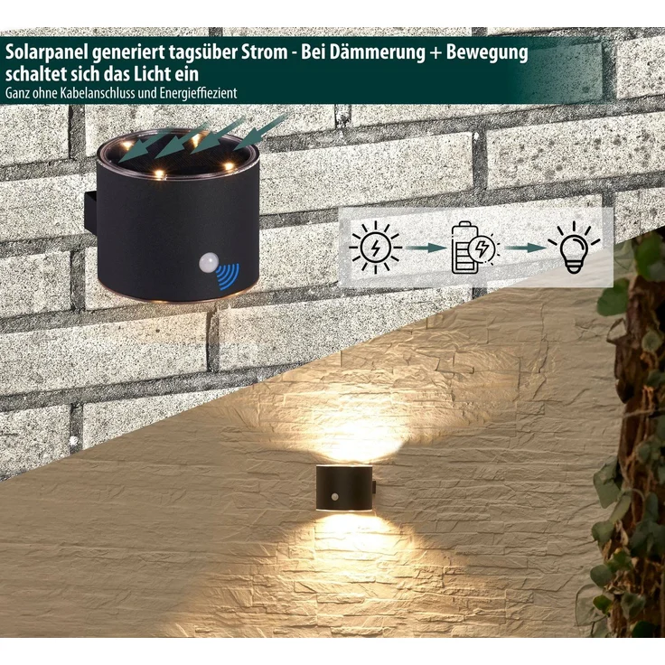 Northpoint LED Solarleuchte LED Solar Wandleuchte mit Bewegungsmelder Up & Down-Technik – Bild 2