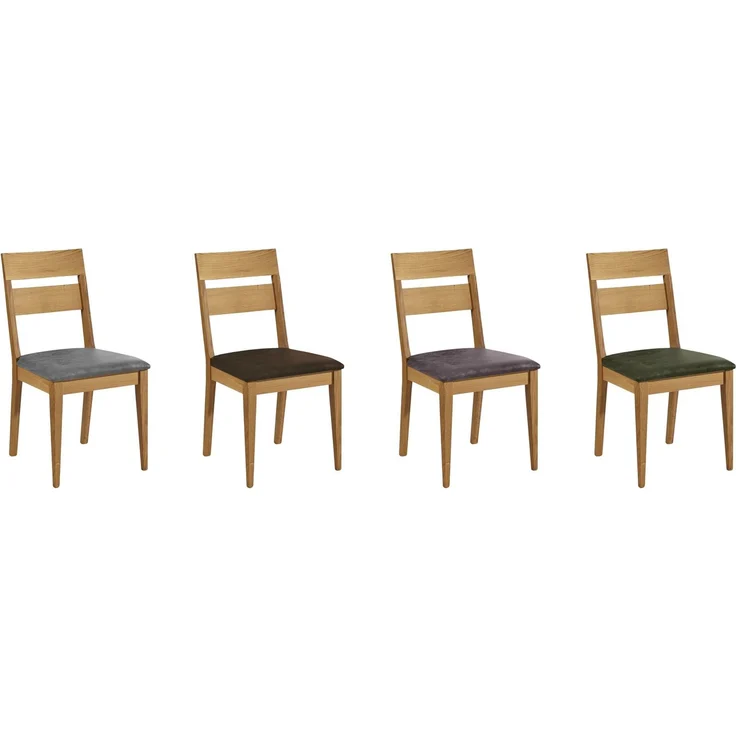 Esszimmerstuhl 2er-Set Delfi 7 Wildeiche Massiv/Microfaser Khaki – Bild 2