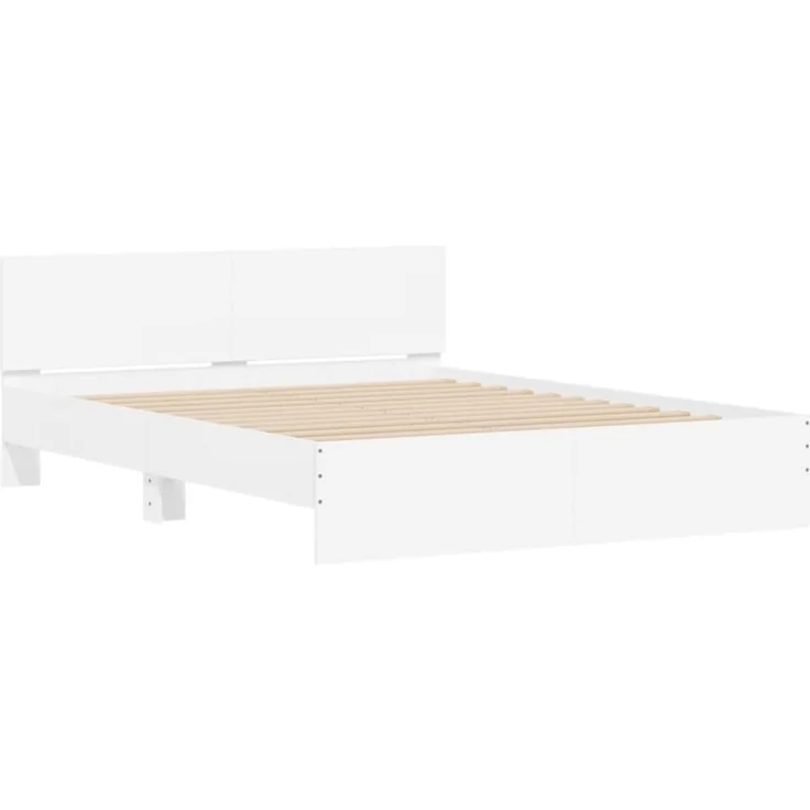 vidaXL Bettgestell mit Kopfteil Weiß 140x200 cm 3207483 – Bild 8