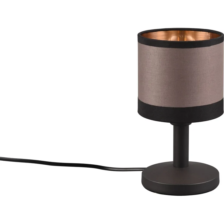 Tischleuchte DAVOS mit Stoffschirm in Taupe/Gold, Touchfunktion, Höhe 22,5cm – Bild 4