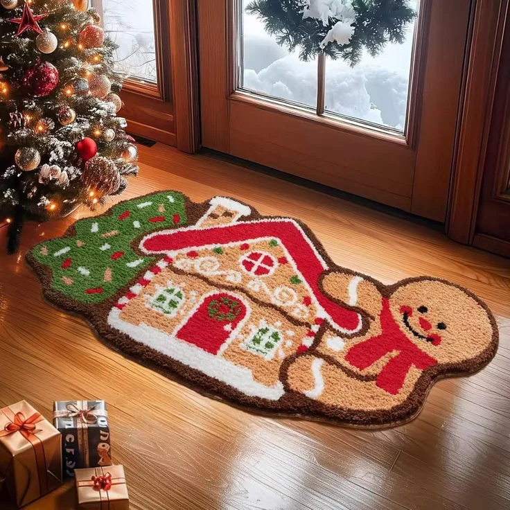 ABC Weihnachts-Fußmatte, rutschfest, Haus-Motiv