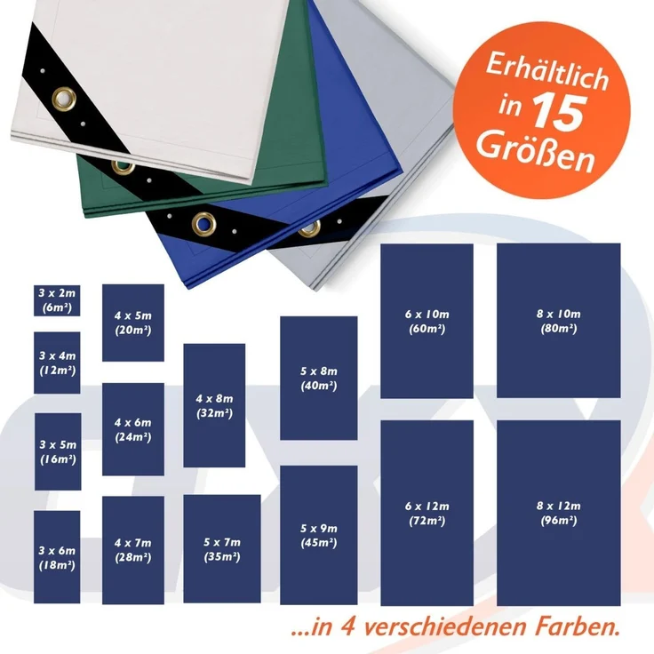NEMAXX PLA612 Premium Abdeckplane 600x1200 cm grün mit Ösen, 650 g/m² PVC wasserdicht&reißfest, hochwertige Plane universell für LKW, Pool, Holz Gartenmöbel, Abdeckung, Schutzplane, Gewebeplane, 72m² – Bild 5