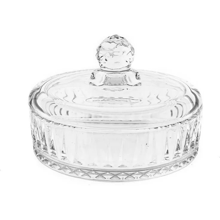 Hochwertige Glasschale mit Deckel - elegantes Design ideal zum Servieren