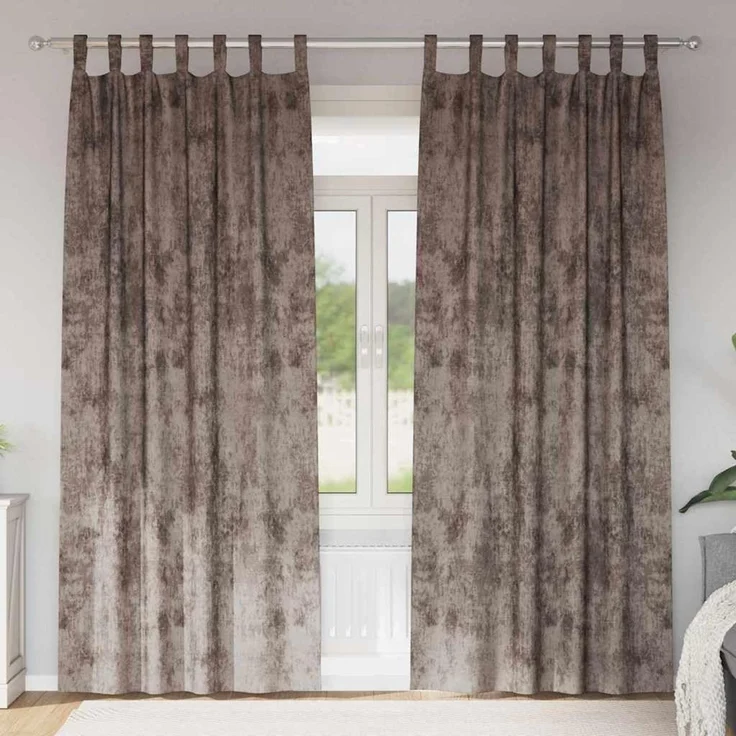 vidaXL Samtvorhänge 2 stk. Cappuccino 245 x 140 cm Samt 4107741 – Bild 2
