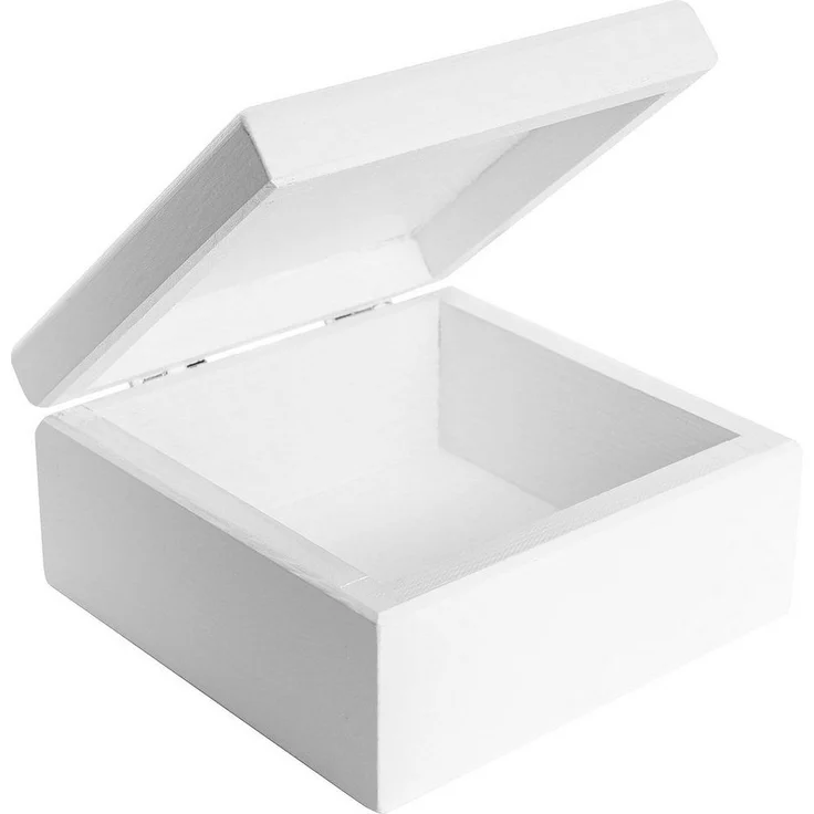Creative Deco Holzkiste mit Deckel 10x10x5 cm (0,5 cm) Erinnerungsbox Baby, Unbemalt Natur Holzbox klein für Decoupage, Dekoration, Aufbewahrung – Bild 5