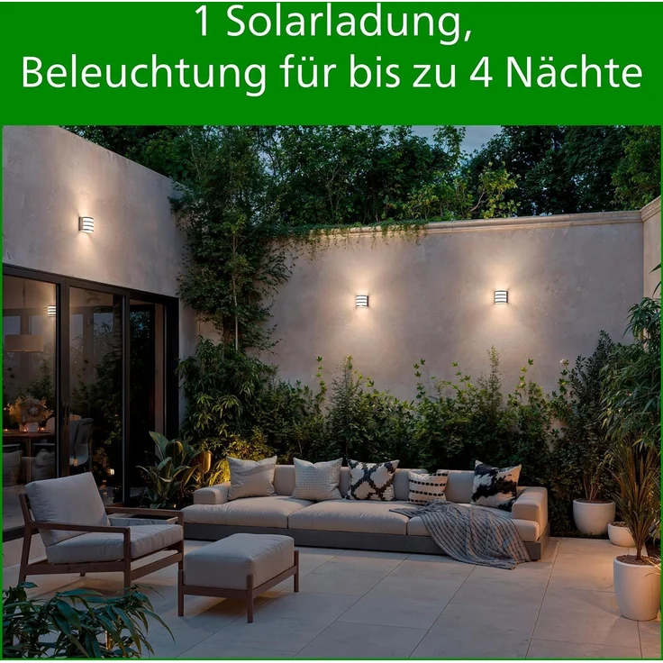 Philips Solar Wandleuchte Tylus schwarz 18,5 x 17 x 21 cm warmweiß-kaltweiß – Bild 4