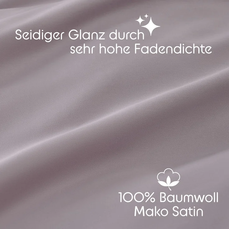 Blumtal Bettwäsche Premium Oeko Tex Zertifizierte Satin Bettwäsche, Mako-Satin, 2 teilig, aus 100% Baumwolle - Edle Glanzoptik Bettwäsche – Bild 4