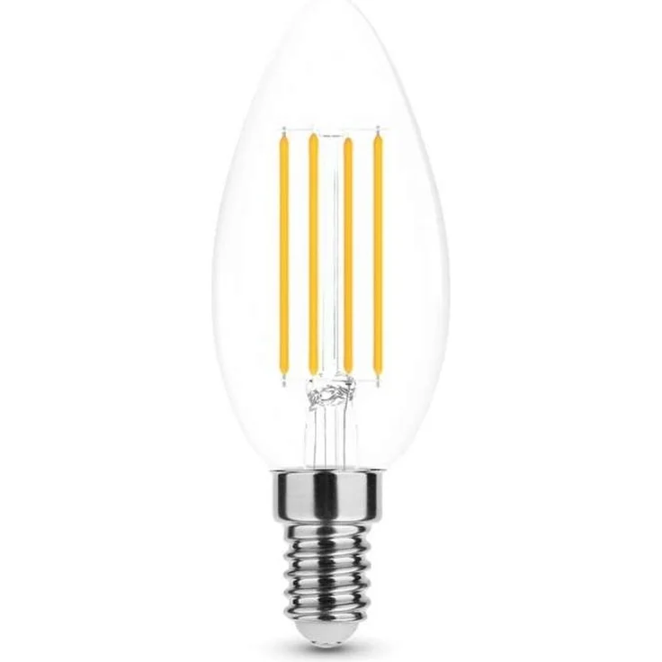 4w LED Candle Filament Leuchtmittel klarglas E14 Sockel| C35|Warmweiß|470 Lumen – Bild 3
