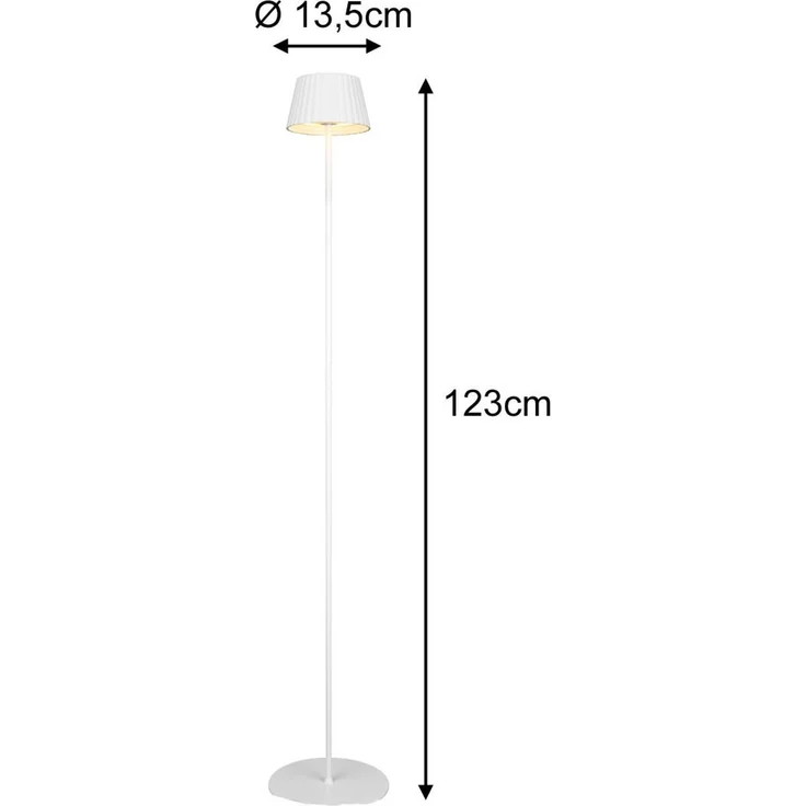 'Suarez' Akku Stehlampe, für Outdoor, kabellos in Weiß, klein 123cm – Bild 4