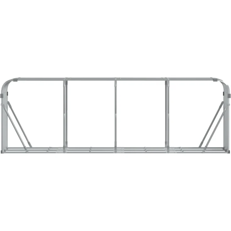 vidaXL Kaminholzunterstand Silbern 300x45x100 cm Verzinkter Stahl 364596 – Bild 9