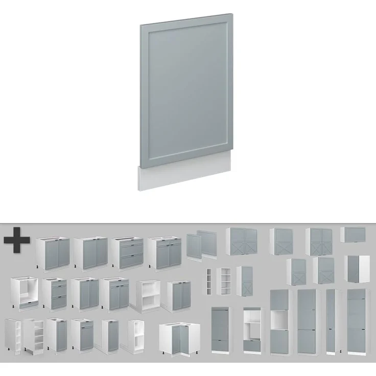 Vicco Frontblende Fame-Line, Hellblau-grau, 45 cm ohne Arbeitsplatte, zur Kombination mit weiteren Modulen der Fame-Line Serie – Bild 3