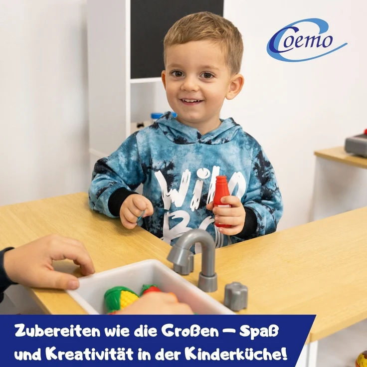 Coemo Spielküche Ida 4er Set aus Holz 4-tlg. Kinderküche in Grau – Bild 6