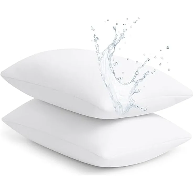 Dudu N Girlie 2 Stück Frottee Baumwolle Kissenschutz mit Reißverschluss 50 cm x 75 cm – Bild 1