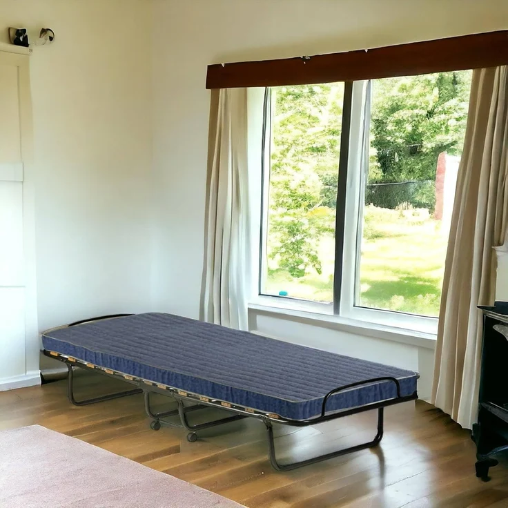Talamo Italia - Ada-Klappbett, Feldbett mit 12 Latten, inklusive Matratze, platzsparendes Kinderbett, 100% Made in Italy, 80 x 190 x 37 cm, mit Hülle – Bild 4