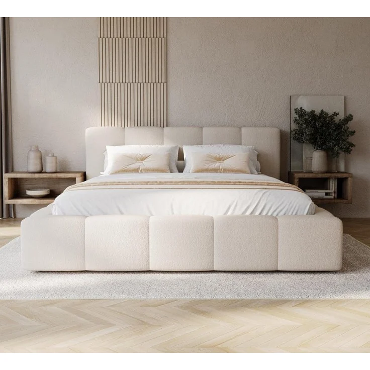Compleo Polsterbett Wolkenbett modern und elegant, Designerbett LARAS (TOPSELLER Stauraumbett MADE IN EU), mit Bettkasten und Lattenrost – Bild 2