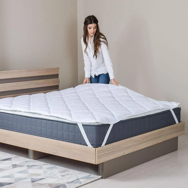 Matratzenschoner Topper 160x200 Premium Matratzenschutz SEI Design, Bettauflage ergonomisch gesteppt mit 4X Gimmu Befestigung – Bild 9