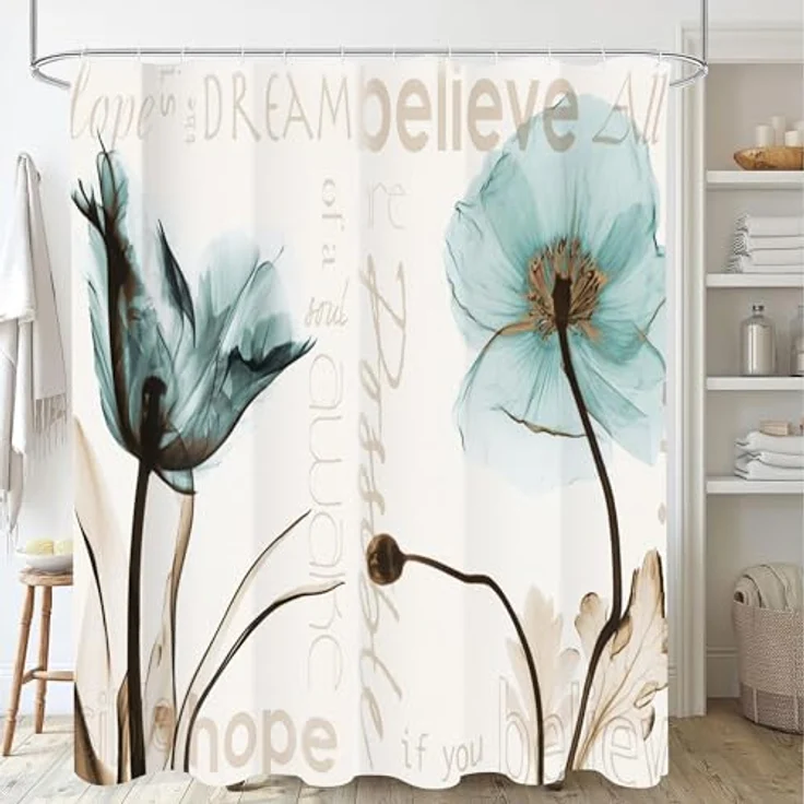 M&W DAS DESIGN Duschvorhang 180x200 Shower curtains Anti schimmel Waschbar Badezimmer gardinen – Bild 7