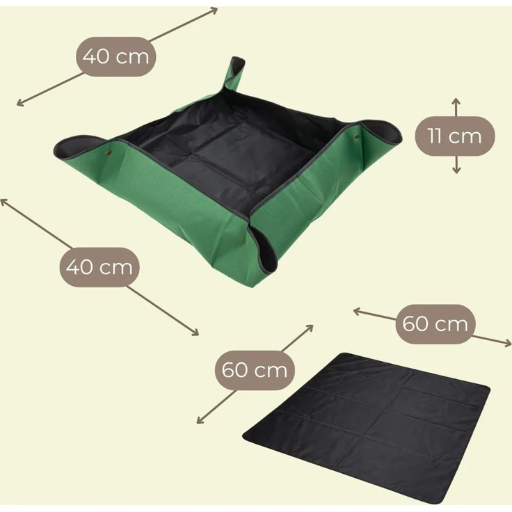 2er Set Pflanzen Umtopfmatte Wasserdicht Pflanzunterlage Faltbar Pflanzenmatte Pflanzwanne Tragbare Gartenmatte Robust Umpflanzmatte 40x40 Pflanzmatte Oxford 600D – Bild 2
